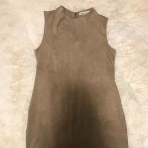 Faux Suede Mini Dress